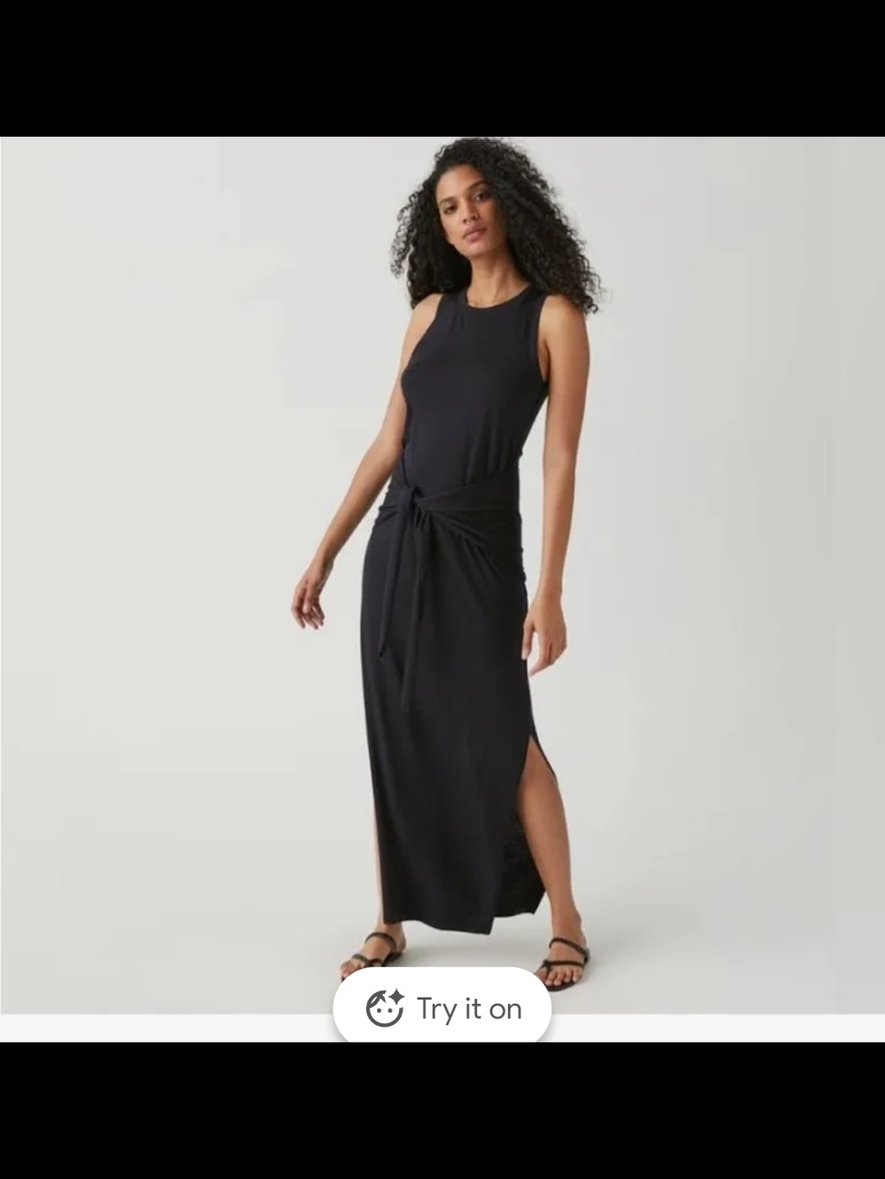 Micheal Stars Sleeveless Tie-Waist Maxi Dress